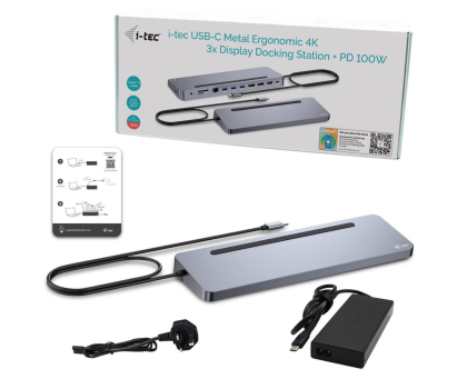 i-tec USB-C - Metal Ergonomic 4K 3x Display Docking Station PD100W
